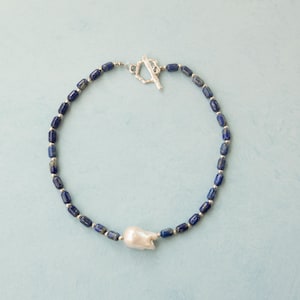 Lapis Necklace,Pearl Necklace,Lapis Lazuli,Blue Necklace,Barroque Pearl Necklace,Healing Necklace,Blue Gem Necklace,Gemstone Necklace