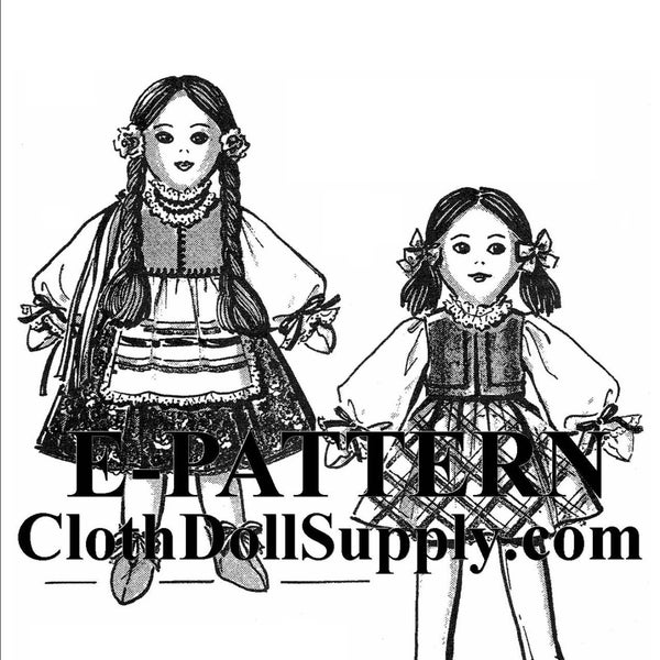 E-Pattern – Rosa & Mary Jane Cloth Doll Sewing Pattern #EP 52
