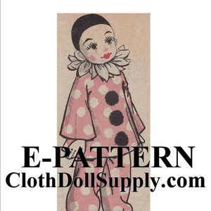 E-Pattern – Pierrot Clown Doll Sewing Pattern #EP 950