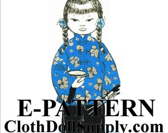 E-Pattern – Miss China Cloth Doll Sewing Pattern #EP 910