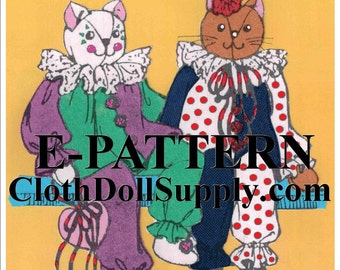 E-Muster – Katzen Clowns Puppenschnittmuster #EP 5143