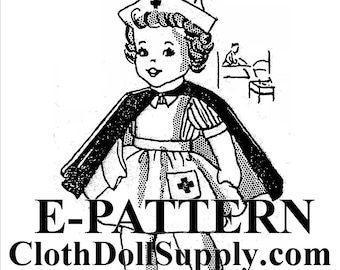 E-Pattern – Patron de couture de poupée infirmière 15" #EP 413