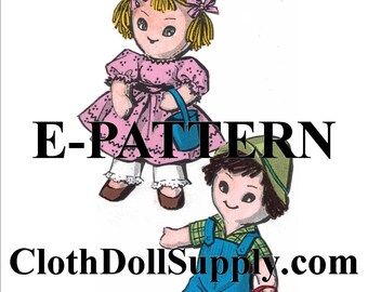 E-Pattern – Jack & Jill Cloth Doll Sewing Pattern #EP 2439