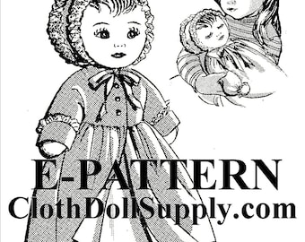 E-patroon – Naaipatroon voor babypop voor kleine meisjes #EP 7525