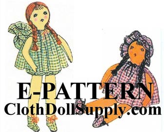 E-Pattern – Stuffed Gingham Rag Doll Sewing Pattern #EP 1774