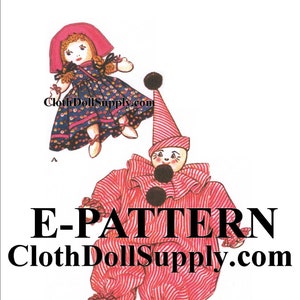 E-Pattern – Girl & Clown Two Sock Dolls Sewing Pattern #EP 894