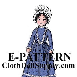E-Pattern – Colonial Mob-Cap Cloth Doll Sewing Pattern #EP 2602