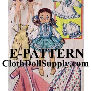 E-Pattern – “Maggie Raggie” Rag Doll and Clothes Sewing Pattern #EP 2195