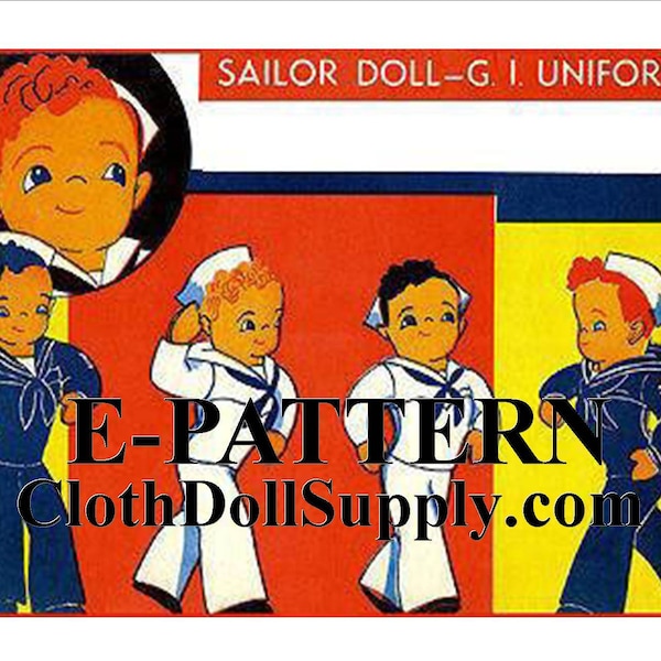 E-Pattern – Sailor Doll with Two Uniforms - Sewing Pattern #EP 9258