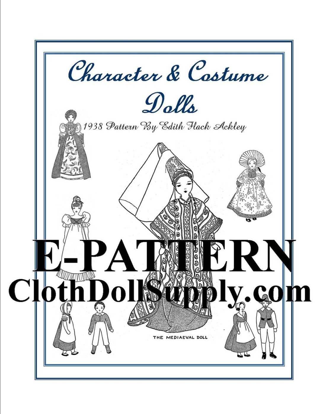 E-pattern –character & Costume Dolls Sewing Pattern by Edith Flack ...