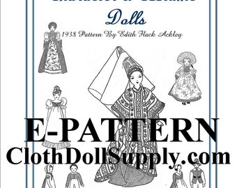 E-Pattern –Character & Costume Dolls Sewing Pattern by Edith Flack Ackley #EP EFA6