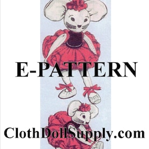 E-Pattern – Ballerina Mouse Toy Doll Sewing Pattern #EP 450