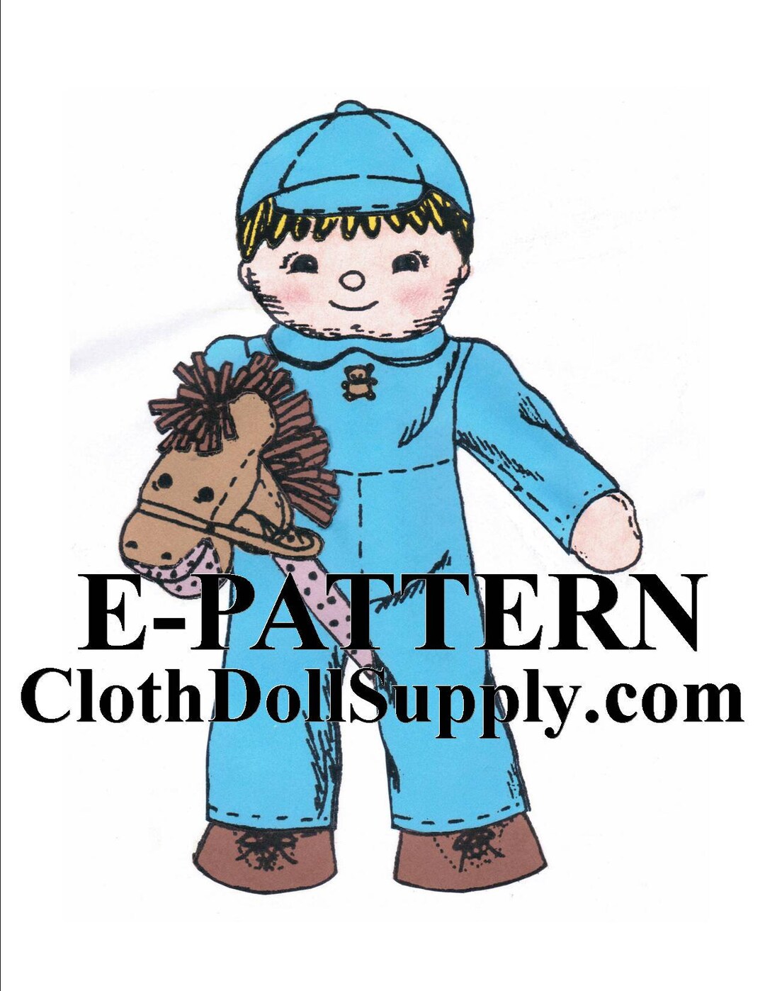 Epattern Justin & His Hobby Horse Cloth Doll Sewing Etsy