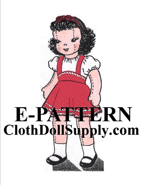 E Pattern Doll With Suspender Skirt Sewing Pattern Ep 791 Etsy
