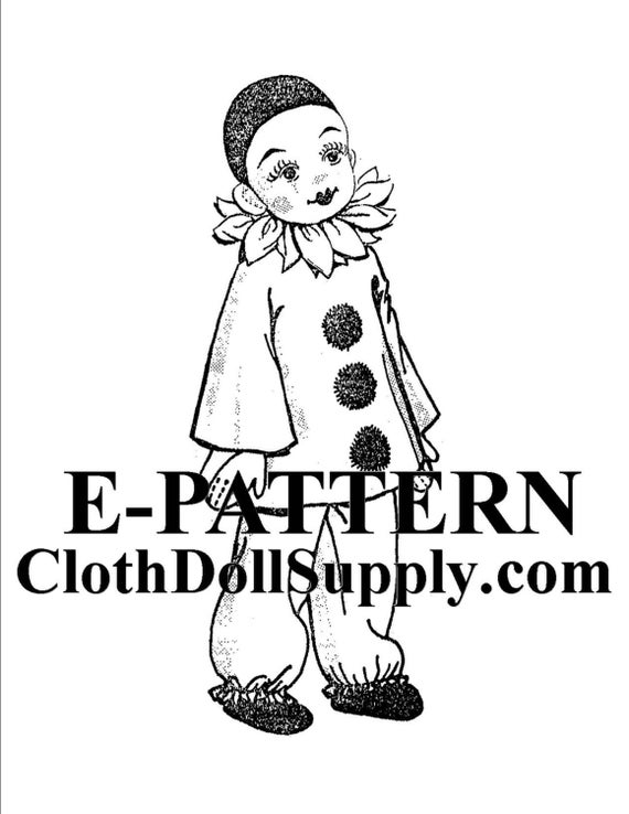 E Pattern Pierrot Clown Doll Sewing Pattern Ep 950 Etsy