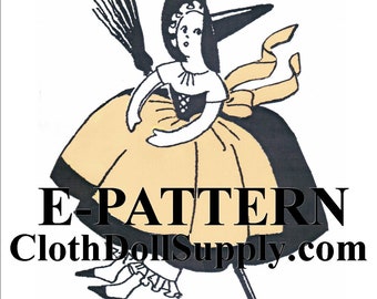 E-Pattern – Vintage Friendly Witch Doll Sewing Pattern #EP 5616