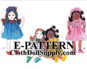 E-Pattern – Topsy & Peggy Ann Cloth Doll Sewing Pattern #EP 53