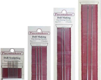 Piecemakers Fine Doll Sculpting Needles–Long Hand Sewing Needles for Dollmaking