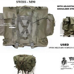 Swiss Army M90 Weather Proof Combat Backpack / Rucksack- Used