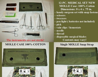 ELITE (MOLLE)12-PC.First Aid Surgical Field Kit /Medic/Suture/ Trauma /Survival