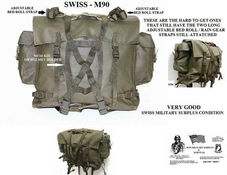 Swiss Army M90 Weather Proof Combat Backpack / Rucksack Very Good Used