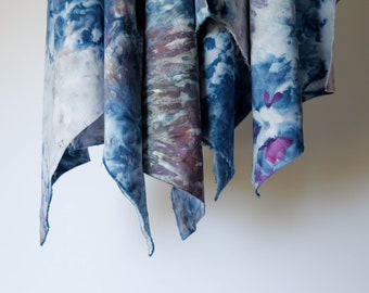 Blue Ice-Dyed, Hand Dyed Cotton Fabric - Tide Pool