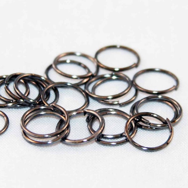 ANS36 - Lot of 50 Open Junction Rings of 8mm Gunmetal color