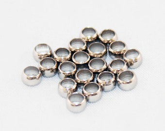 CPE09 - 5 models Crimp Beads Shiny Silver Matte or Aged Round Tubes / Bright or Dull Silver Crimp Beads Round Tube 5 Choice Sizes