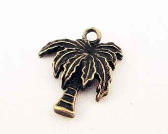 BVV83 - Breloque Pendentif Arbre Palmier Coconut de couleur Bronze