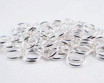 ANS03 - 8mm simple open jump rings in Shiny Silver color