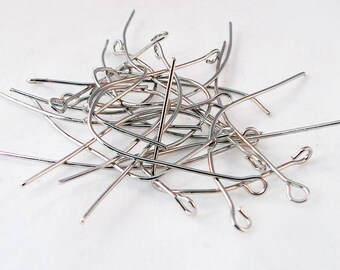 CL56 - Lot of 50 Clous Eye Stems, Aged Silver, 5cm.