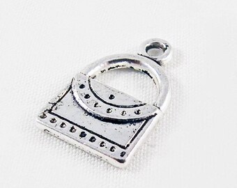 BF46 - Silver Pendant Pendant Aged Handbag Patterned Luxe Fashion Fashion Trend