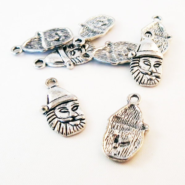 BCP118 - 2 charms Father Christmas winter Hat gift Silver Magic / 2 piece Silver Santa Claus Winter Christmas Pendants Charms