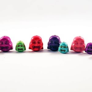 ALH1 - 10 Opciones de color Buda Perlas de Buda Sonriendo Zen Yoga Meditación Howlite / 10 Estilos Turquesa Buda Feliz Sonriente Cuentas