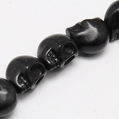 Lot De 4 Perles Tête De Mort 3D En Argent Tibétain Doré - 13x10 Mm - Neuf