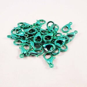 MC42 - set of electric Green 12mm lobster clasps