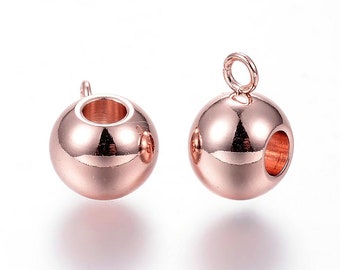 P0121D - Rose Gold color rams of 11x6x7~8mm in Stainless Steel / Ion Plating (IP) 304 Stainless Steel Hanger Link Lease Beads Rose Gold