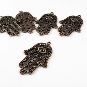 BP104 - 3 Styles Silberbronze Fatima Hand Anhänger Glück Gesundheitsschutz Silberbronze / 3 Styles Silberbronze Fatima Hand Anhänger Gesundheitsschutz
