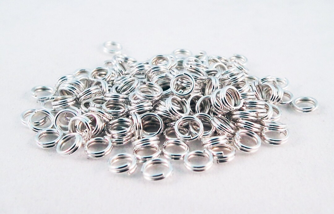 AJ04 Silver Metal Double Loop Open Jump Rings 4mm 5mm 8mm 10mm / Silver ...