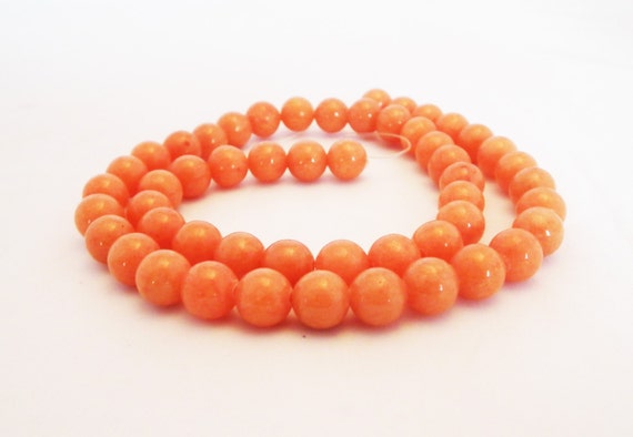 PFM66 - 5 Perlen Jade orange Farbe Chakra Hara Zentrum sexuellen  Befriedigung / 5 Teile Orange Jade sexuelle Chakra Edelsteine Perlen