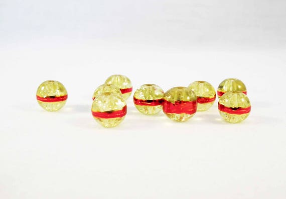 20 Perles Imitation Verre Doré 8mm - Pour Création Bijoux DIY - Neuf SAVMER