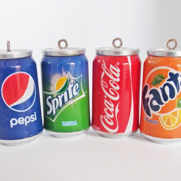 A0720 - Coke Bottles Pendant Charm Coca Cola Pepsi Sprite Fanta Soda Soft Drinks Mc Donalds style