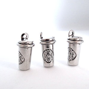 A0820S - Metal Starbucks Style Coffee Cup Pendant Charm