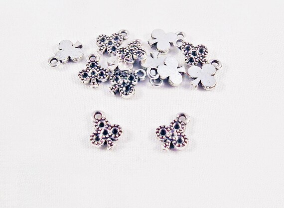 ◆BADBLOOD◆ Ellipse Symbol Cranky Mini Nut Back Silver w-ba BMN64 - Set of Mini Charms Dots Clover Silver Matte Dark
