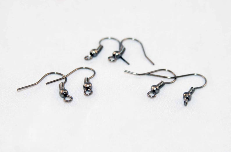 BO12 3 Paires de Deux crochets GunMetal pour support boucles d'oreilles image 1