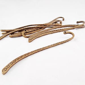 SP22 - Bronze or silver bookmark bookmark to customize Crochet hook / Vintage Antiqued Bronze or Silver Bookmark to be customised denim