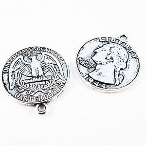 BP02 5 Choix Médaillons Monnaie Elizabeth Australie USA France Argent / Medal Money Coins Queen UK Liberty Vintage Silver Pendants 5 Style image 4