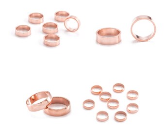 P0121J - Closed Junction Rings Stainless Steel Plated Rose Gold 5.5mm or 6.5mm / Rose Gold Closed Soldered Jump Rings 304 Stainless Steel