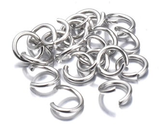 A2301A- Stainless Steel Junction Rings 3-4-5-6-7-8-10mm / 100% Stainless Steal Open Jump Rings Loops 3mm 4mm 5mm 6mm 7mm 8mm 10mm