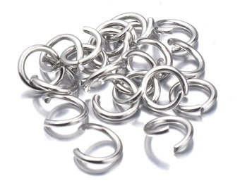 A2301A- Anneaux Jonction en Acier Inoxydable de 3-4-5-6-7-8-10mm / 100% Stainless steal Open Jump Rings Loops 3mm 4mm 5mm 6mm 7mm 8mm 10mm